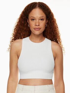 Sculpt Knit Racer Cropped Tank | Aritzia | XS | White